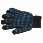 Перчатки трикотажные, ПВХ - покрытие "Точка", 10 класс, черные  