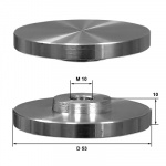 Пятак для стеклянных столов d50 мм, нержавеющая сталь 